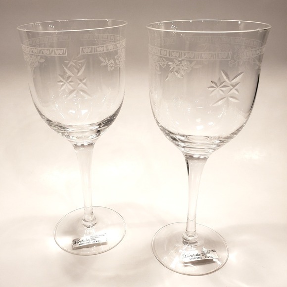 2 Noritake Morning Jewel Champagne Glasses Vintage 80s Lead Crystal Flutes Toast - Picture 5 of 8